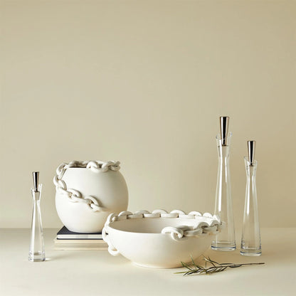 Slant Decanter by Global Views. Made from glass in a transitional style.