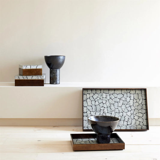 Eggshell Tray by Global Views in gold and brass. Made from unique in a unique style.