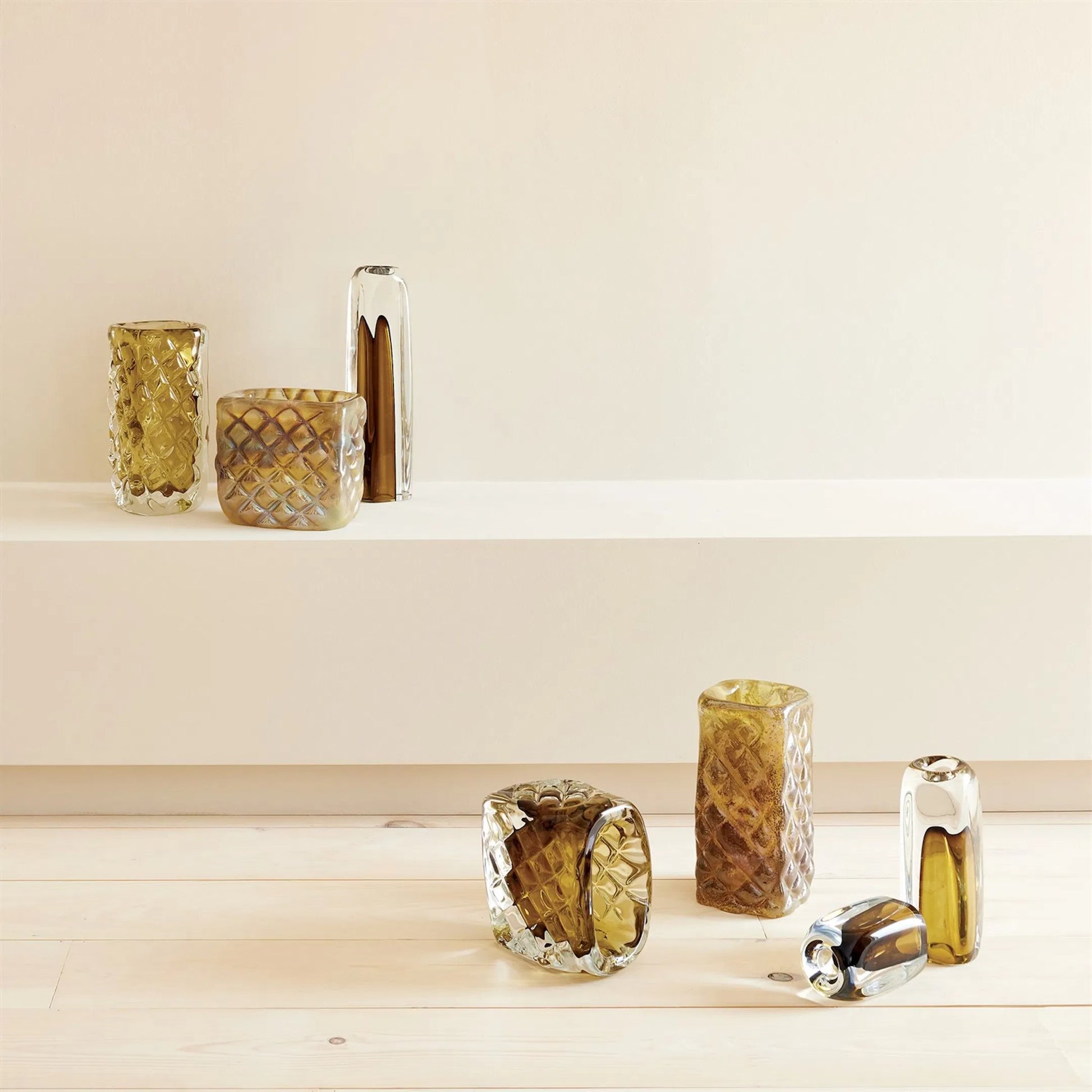 Quilted Vase by Global Views in clear. Made from unique in a transitional style.