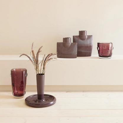 Ribbed Collar Vase by Global Views in plum. Made from unique in a eclectic & global style.