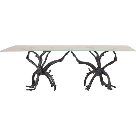 Monterey Dining Table Base by Global Views in brown, clear and clear. Made from unique in a unique style.