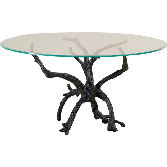 Monterey Dining Table with Glass Top by Global Views in natural and clear. Made from unique in a unique style.