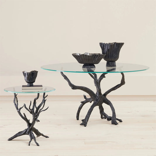 Monterey End Table by Global Views in natural and clear. Made from unique in a unique style.