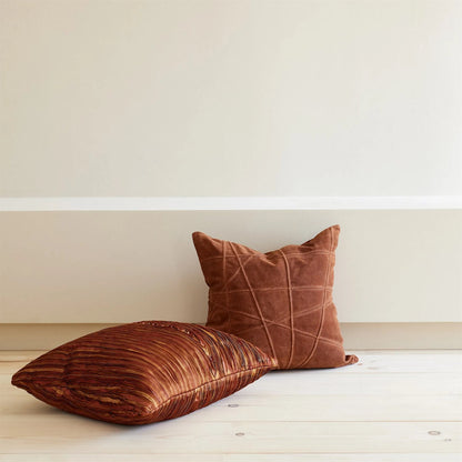 Ribbon Pillow by Global Views in rust. Made from unique in a eclectic & global style.