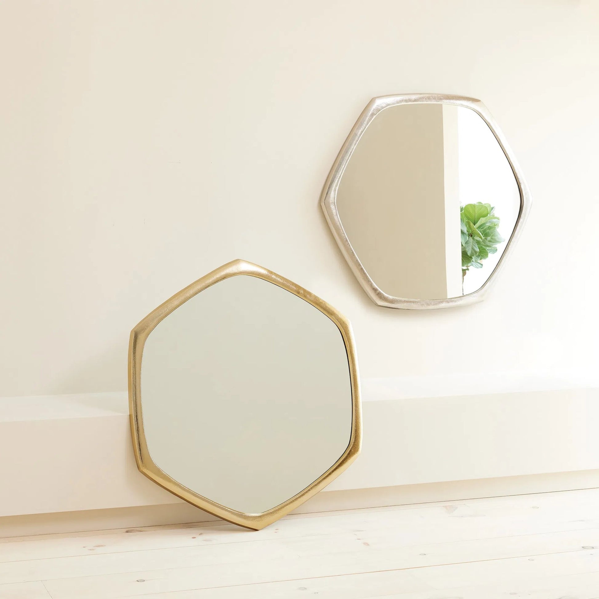 Hexagon Mirror by Global Views. Made from aluminum, mirror in a transitional style.