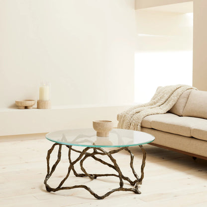Priory Low Bowl by Global Views. Made from travertine in a rustic style.
