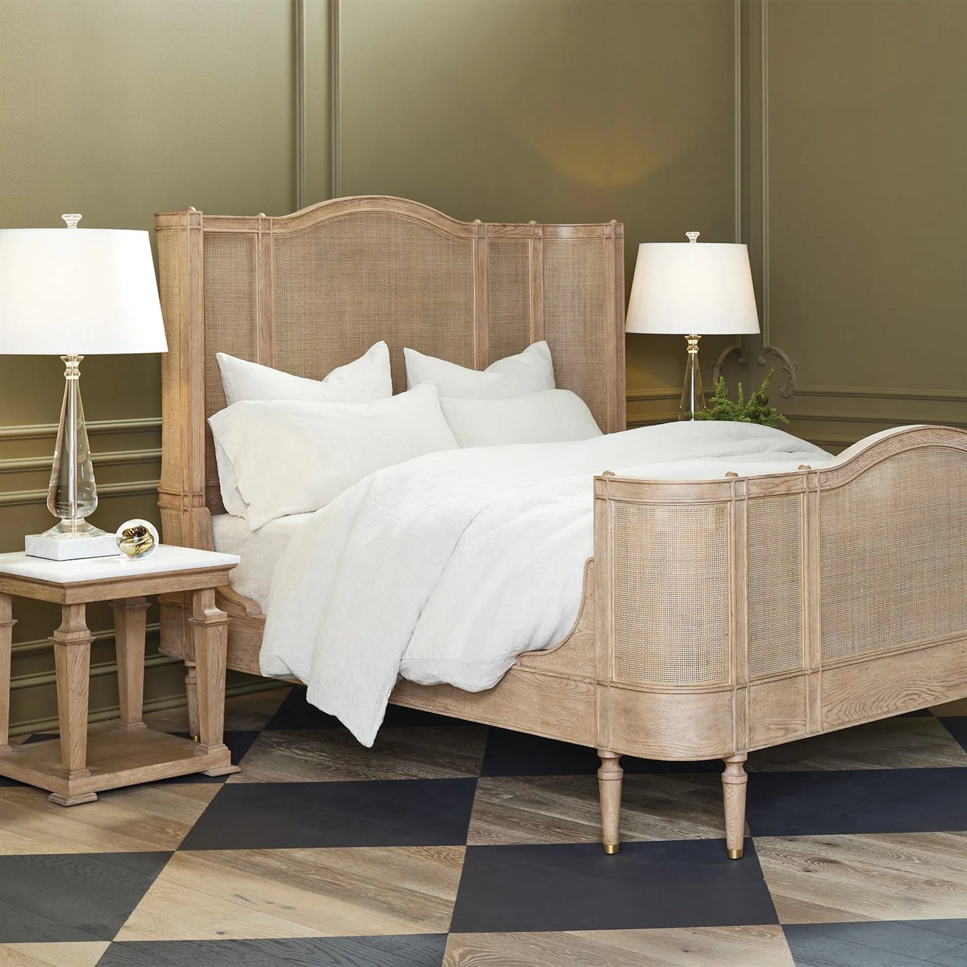 Josephine King Bed by Global Views in blackened oak. Made from unique in a unique style.
