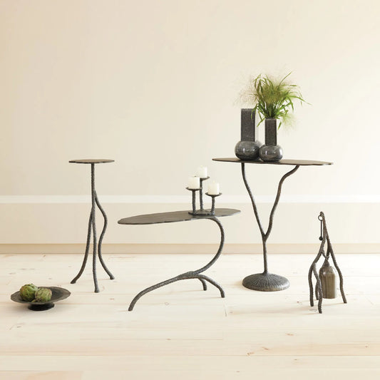 Forest Blossom Console by Global Views in natural iron. Made from iron in a rustic style.