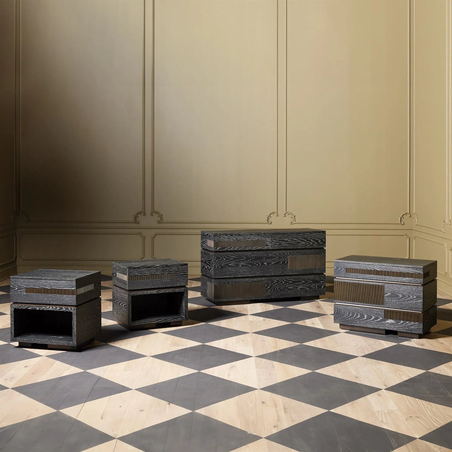 005 SI-2323172 | Additional Silo | Brazil Chest by Global Views in black and bronze. Made from unique in a modern style.