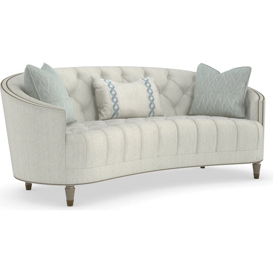 Classic Elegance Sofa by Caracole in chestnut. Made from pine in a modern style.