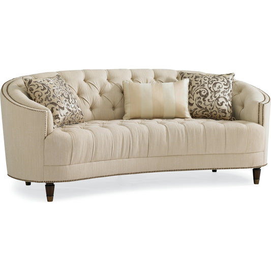 Classic Elegance Sofa by Caracole in chestnut. Made from pine in a modern style.