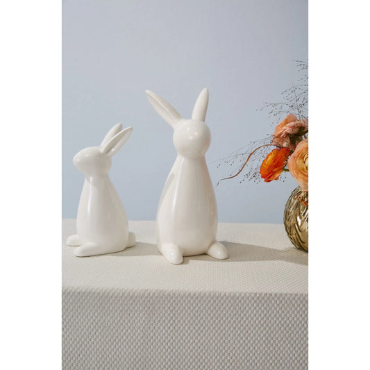 Patch Bunny by Accent Decor in white. Made from ceramic in a unique style.