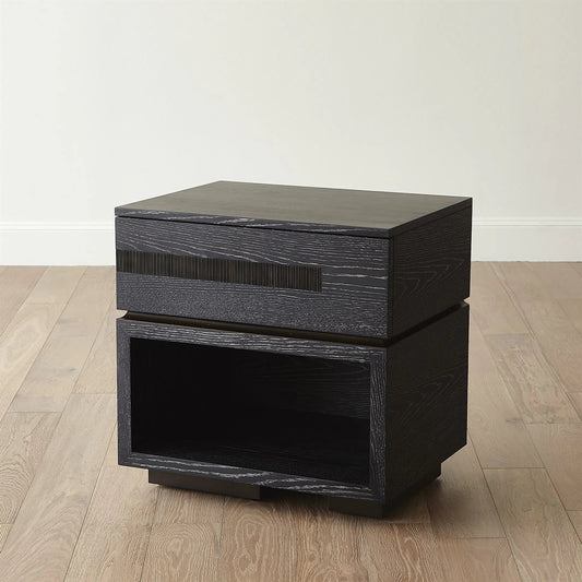 Brazil Bedside Chest by Global Views in black and bronze. Made from unique in a unique style.