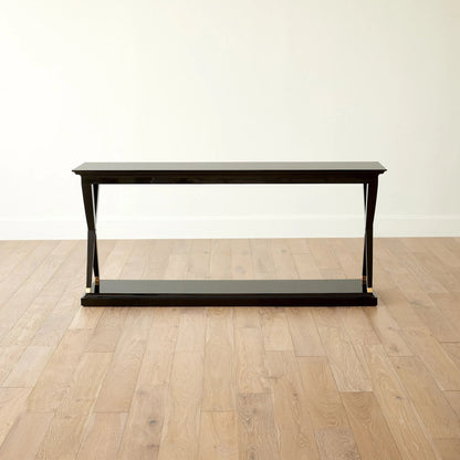 X-Console by Global Views in black. Made from mahogany wood in a modern style.