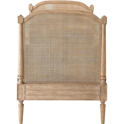 Josephine Daybed by Global Views. Made from eu oak, cane. beech, brass, fabric, 11% cotton, 31% polyester, 58% acrylic, 50, 000 double rub in a traditional style.