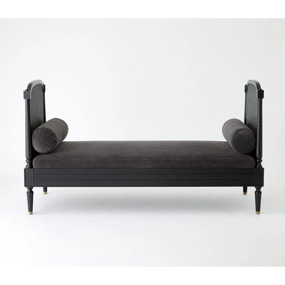 Josephine Daybed by Global Views. Made from eu oak, cane. beech, brass, fabric, 11% cotton, 31% polyester, 58% acrylic, 50, 000 double rub in a traditional style.