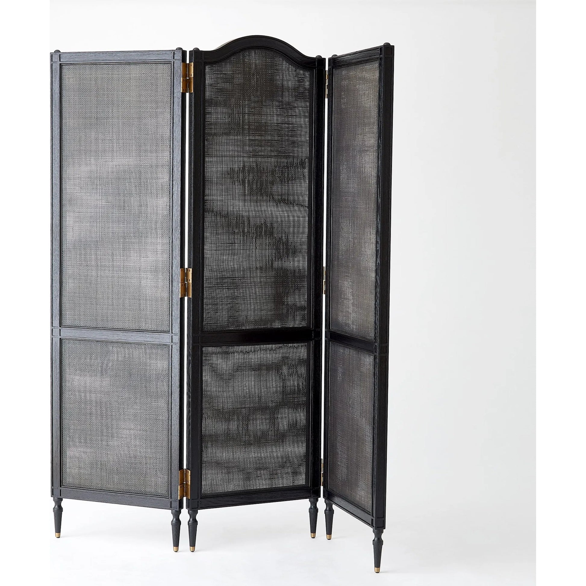 Josephine Screen by Global Views in blackened oak. Made from unique in a transitional style.