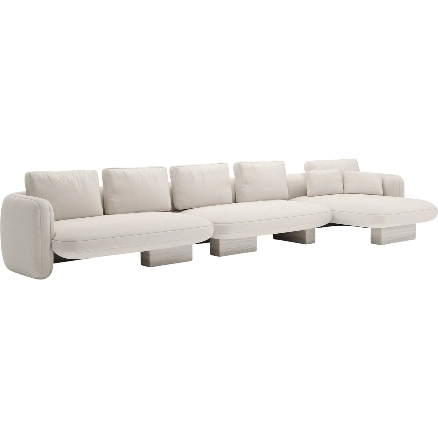 004 SI-2462250 | Primary Silo | Overlap Chaise Sectional by Caracole in whisper of gold. Made from stone in a transitional style.