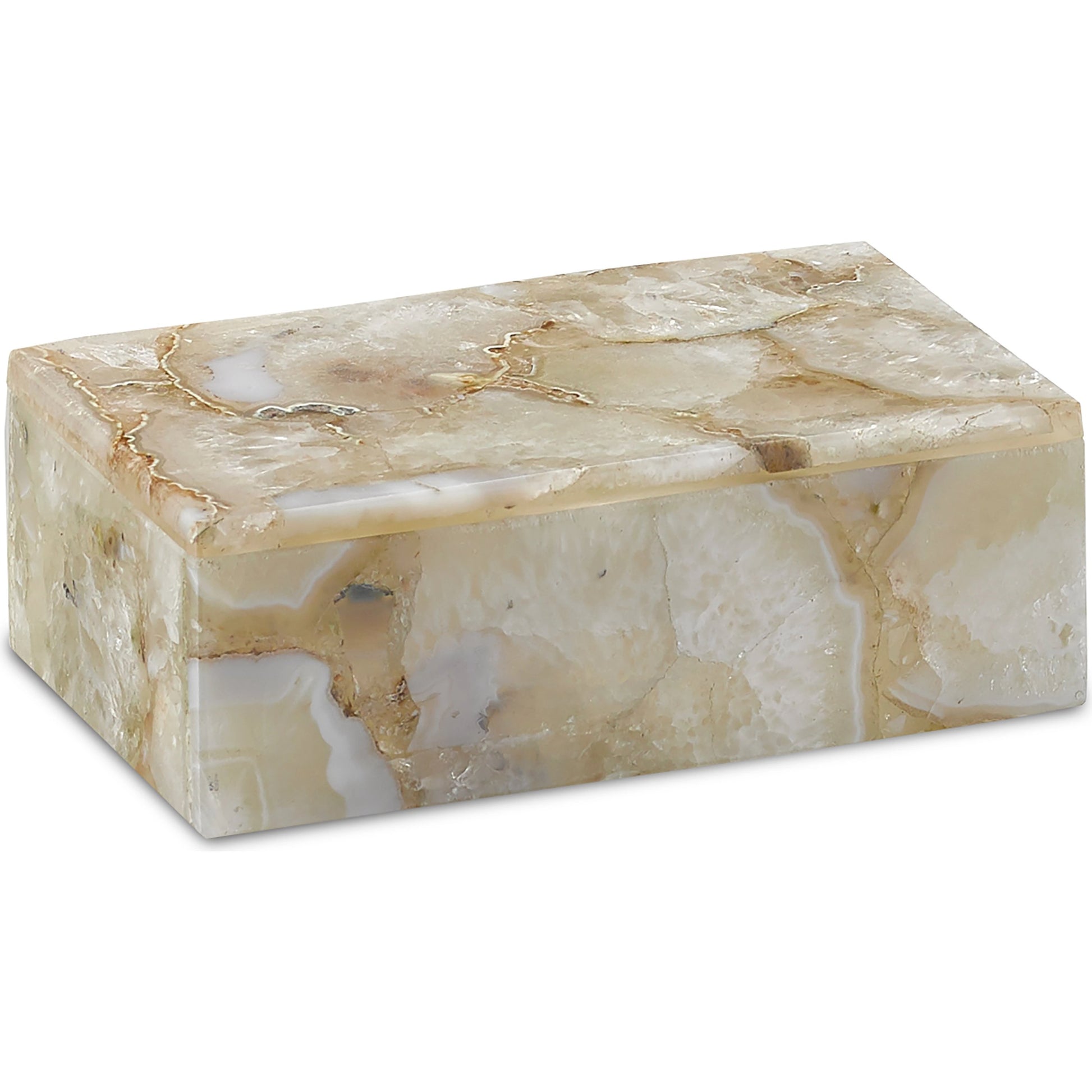 Benoit Box by Currey and Company in natural agate. Made from agate in a eclectic & global style.