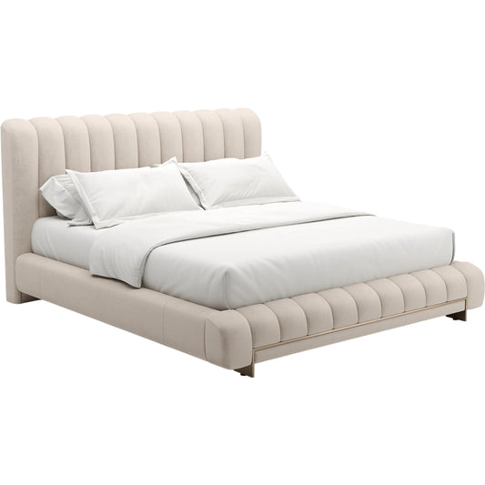 Well Balanced Bed Ecru by Caracole in ecru and whisper of gold. Made from metal in a transitional style.