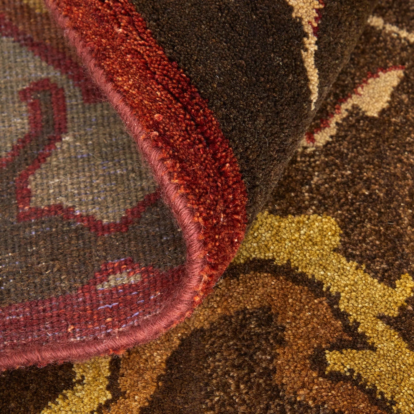 006 SI-2238337 | Closeup | Amzad Ikat Rug - 5236115F by Feizy in brown, red, tan. Made from wool in a unique style.