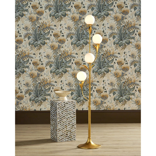 Sessa Accent Table by Currey and Company in natural. Made from mother of pearl, wood in a modern style.