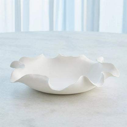 Folios Low Bowl by Global Views in white and matte white. Made from unique in a modern style.
