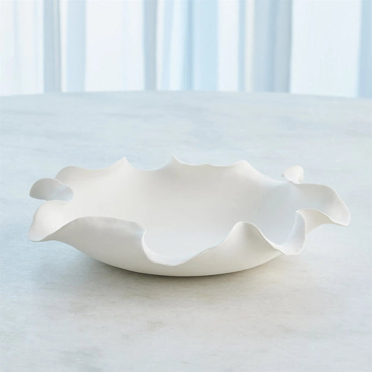 Folios Low Bowl by Global Views in white and matte white. Made from unique in a unique style.