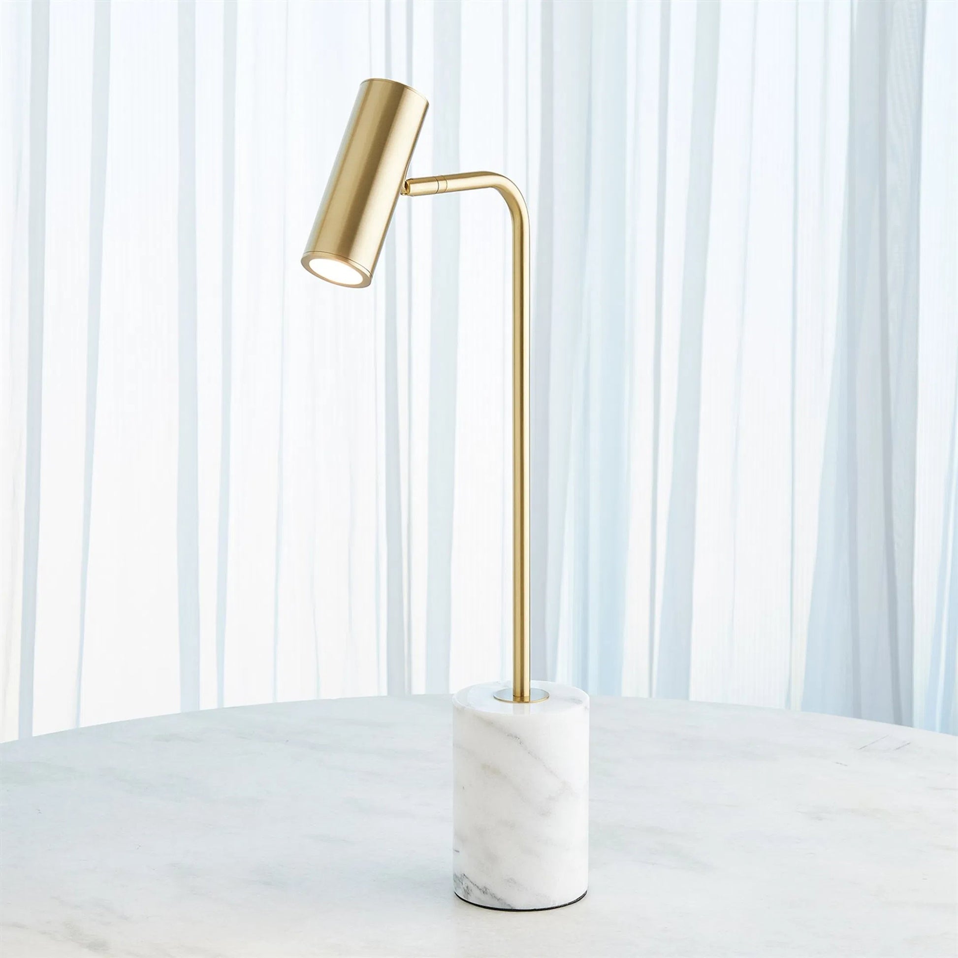 Spotlight Table Lamp by Global Views in red and marble. Made from unique in a unique style.