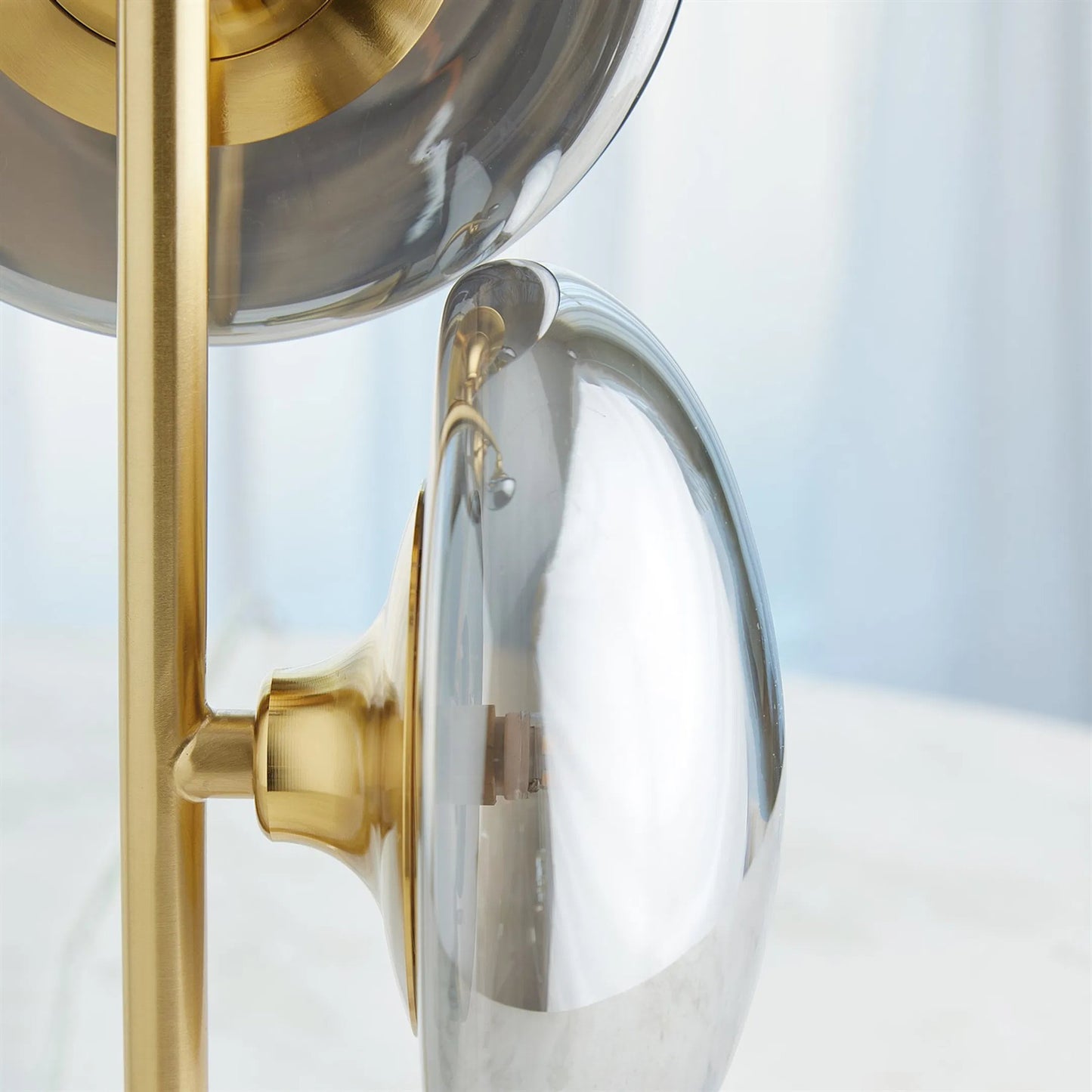 001 SI-2324466 | Closeup | Stellar Table Lamp by Global Views in white, red and marble. Made from unique in a modern style.
