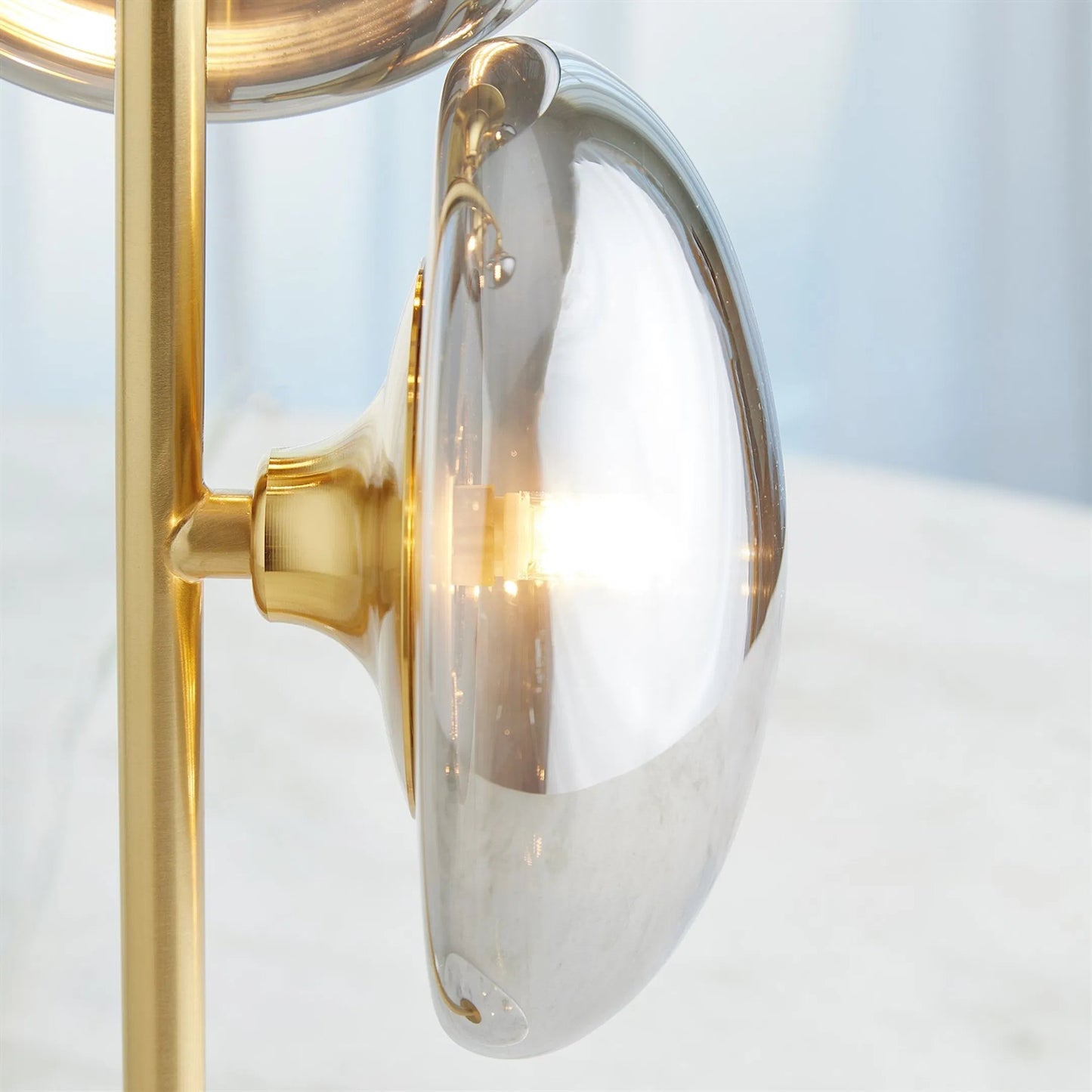 009 SI-2324466 | Closeup | Stellar Table Lamp by Global Views in white, red and marble. Made from unique in a modern style.
