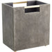 Posh Wastebasket by Global Views. Made from mdf, cloth polysuede, brass in a unique style.