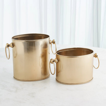 Winston Ice Bucket by Global Views. Made from stainless steel in a modern style.