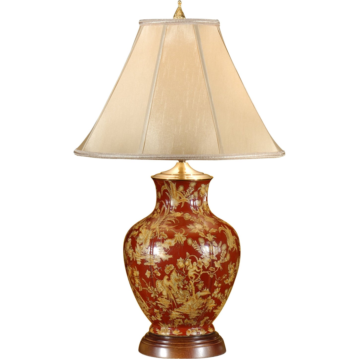 001 SR-385943 | Primary Silo | Maxwell Lamp by Wildwood in hand painted, fruitwood. Made from ceramic, porcelain in a traditional style.