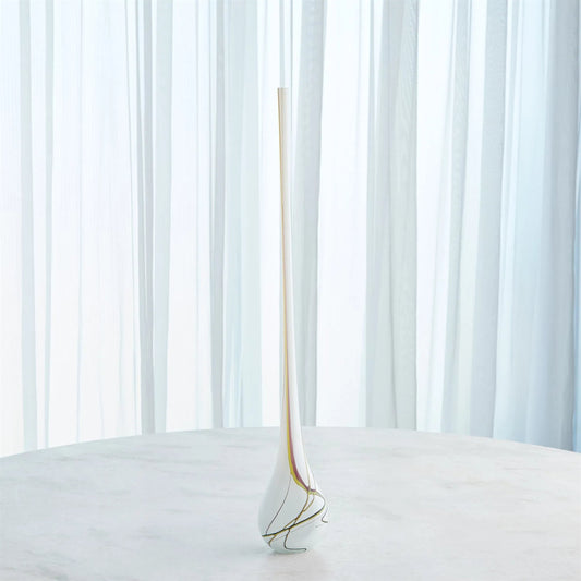 Pollock Bulb Vase by Global Views in white. Made from unique in a unique style.