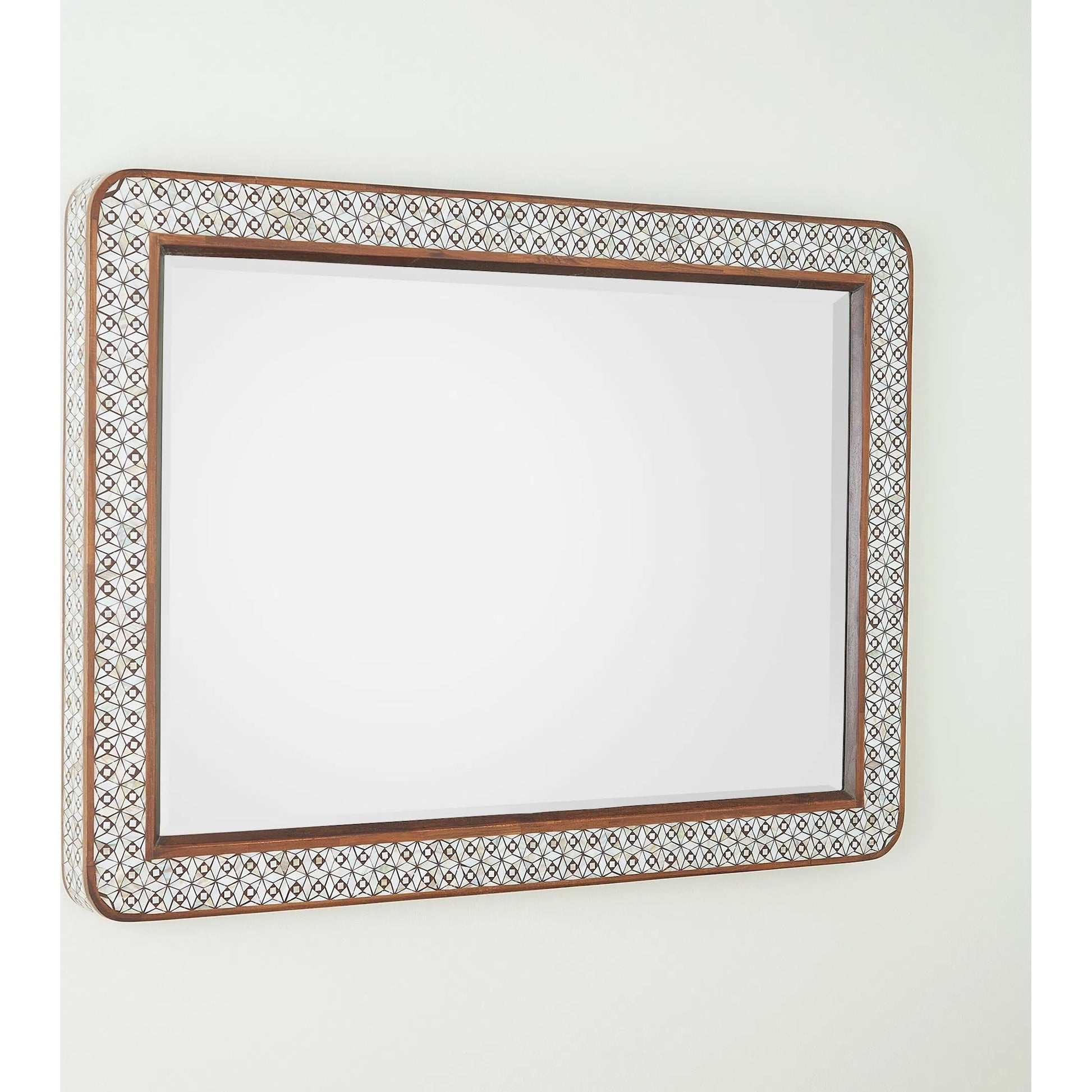 Aravalli Mirror by Global Views. Made from recycled wood, mdf, iron, mirror, mother of pearl, pinctada margaritifera mother of pearl - wild shell from india in a eclectic & global style.