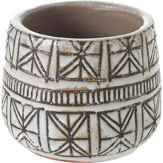 Naima Pot 2 (Set of 2) by Accent Decor. Made from ceramic in a rustic style.