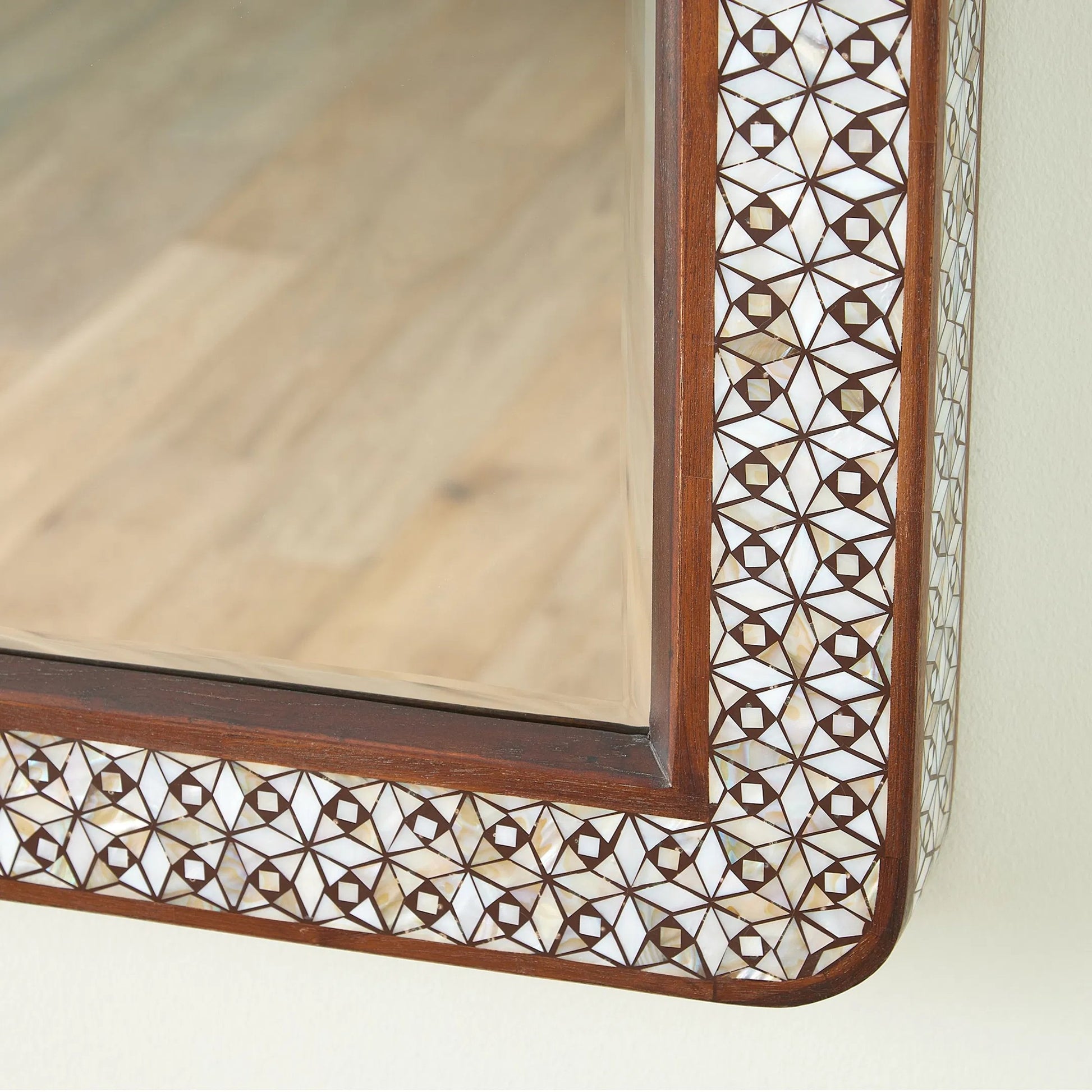 Aravalli Mirror by Global Views. Made from recycled wood, mdf, iron, mirror, mother of pearl, pinctada margaritifera mother of pearl - wild shell from india in a eclectic & global style.