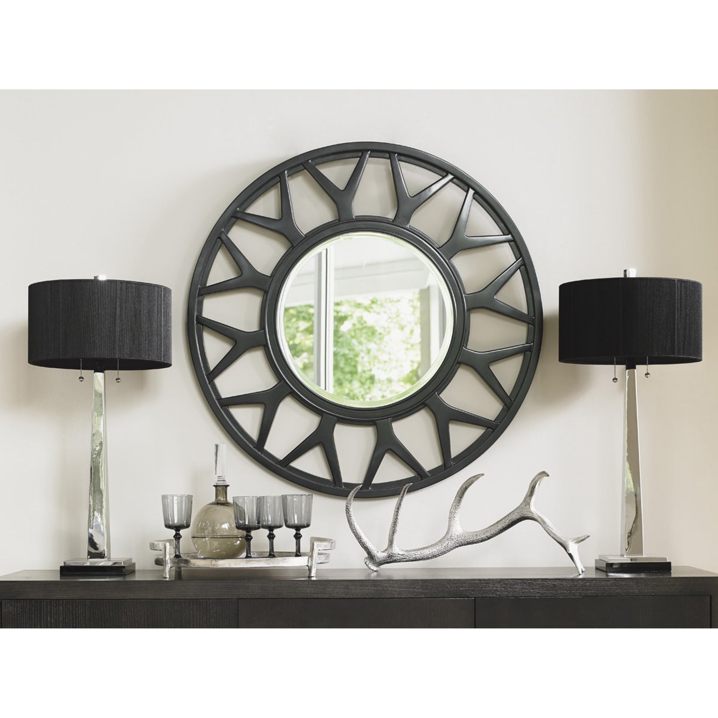 001 SR-835345 | Lifestyle | Esprit Round Mirror by Lexington. Made from unique in a modern style.