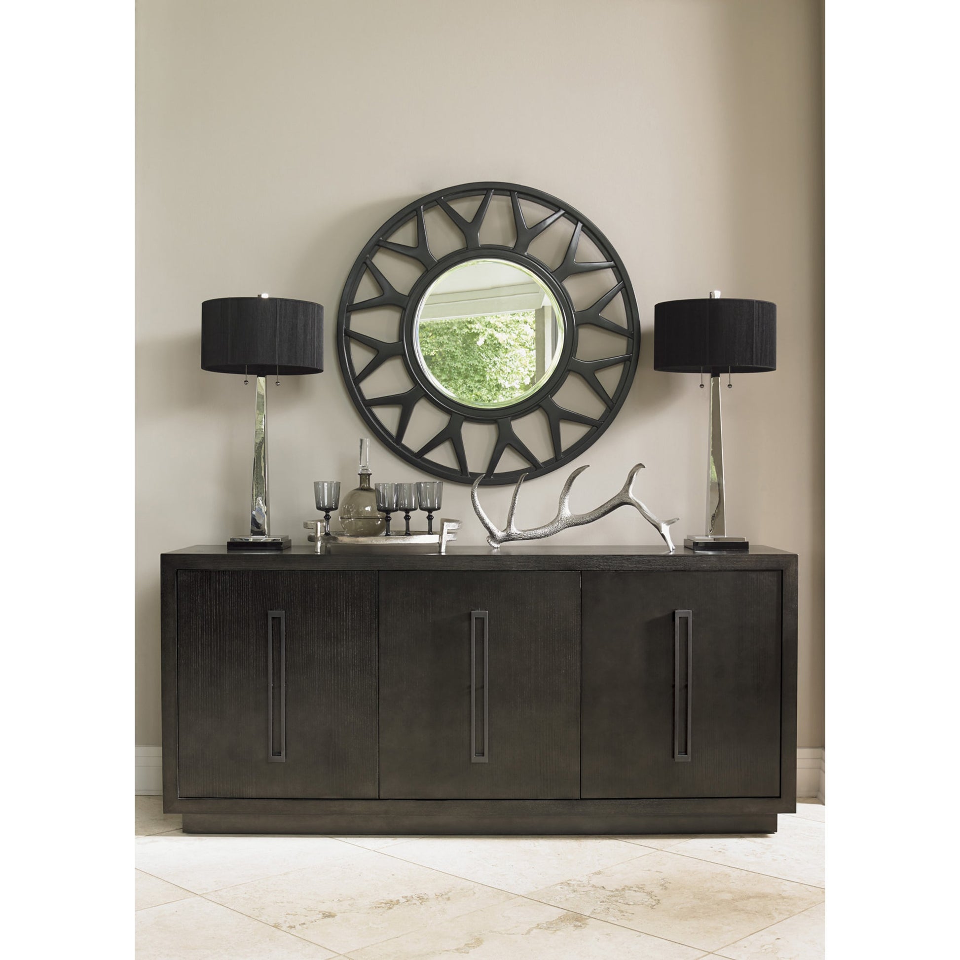 Esprit Round Mirror by Lexington. Made from unique in a modern style.