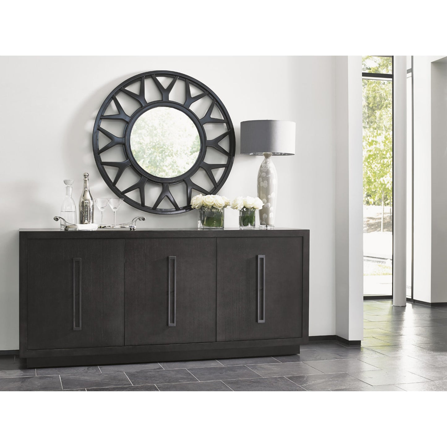 004 SR-835345 | Lifestyle | Esprit Round Mirror by Lexington. Made from unique in a modern style.
