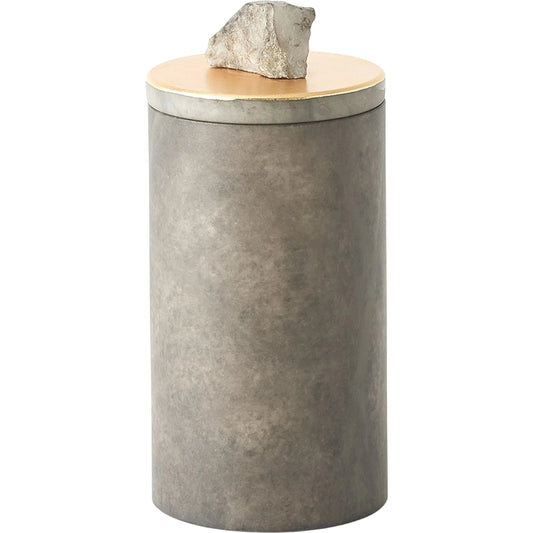 Quarry Jar by Global Views in grey, gold leaf. Made from alabaster in a unique style.