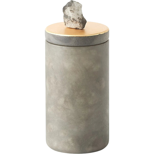 Quarry Jar by Global Views in grey, gold leaf. Made from alabaster in a unique style.
