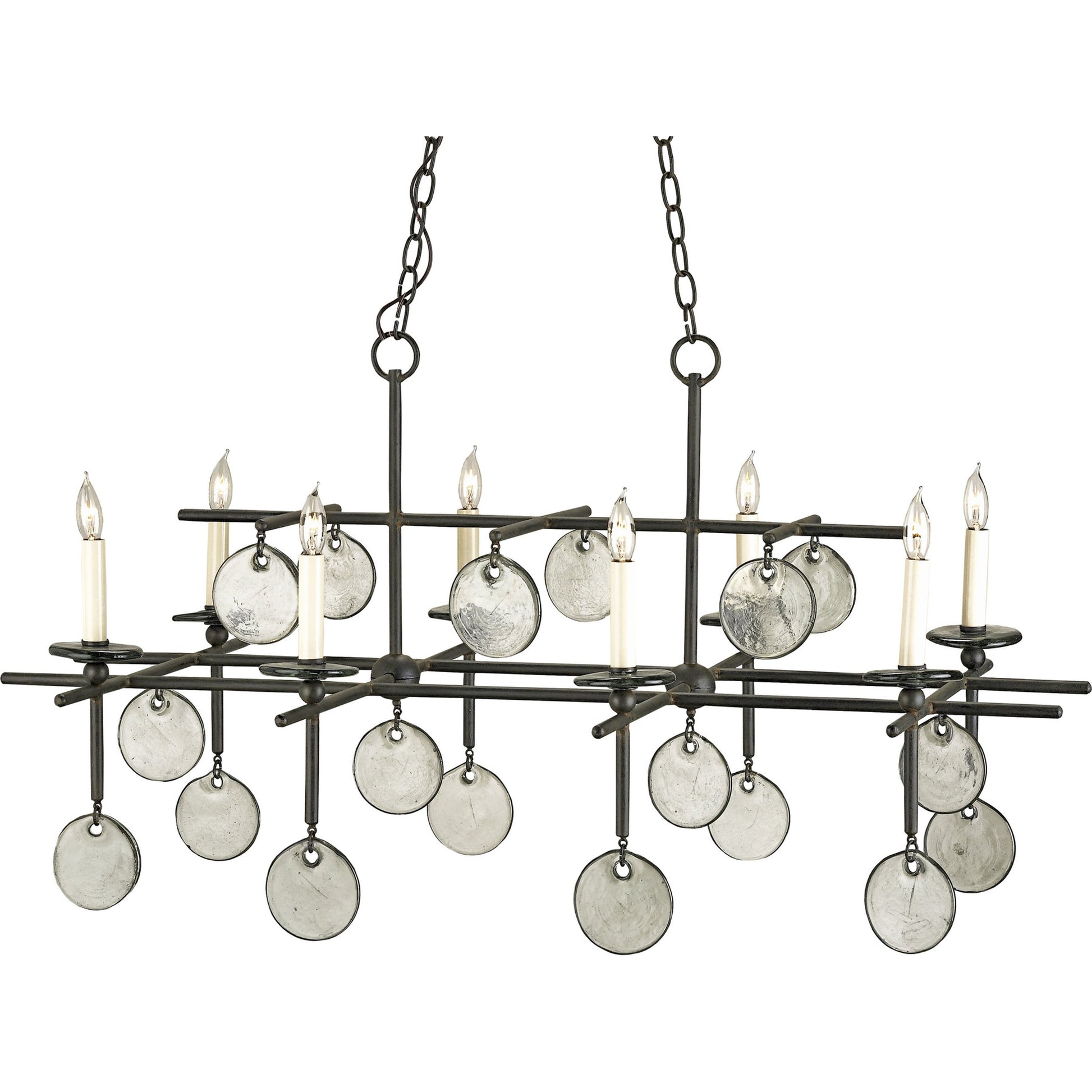 Sethos Rectangular Chandelier by Currey and Company. Made from unique in a modern style.