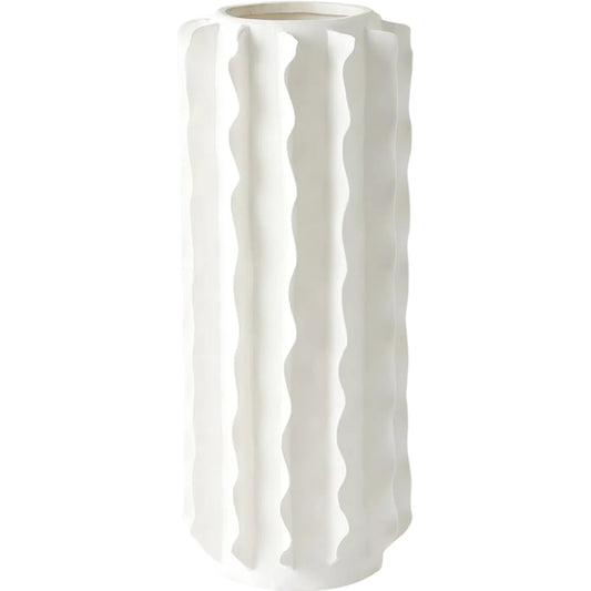 Frilled Vase by Global Views in white and matte white. Made from unique in a unique style.