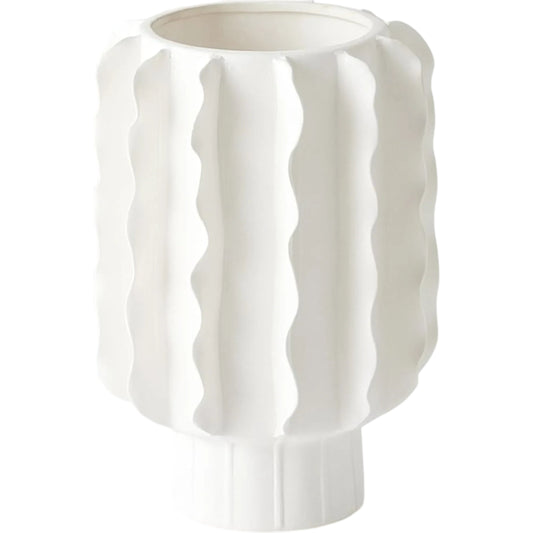 Frilled Vase by Global Views in white and matte white. Made from unique in a unique style.