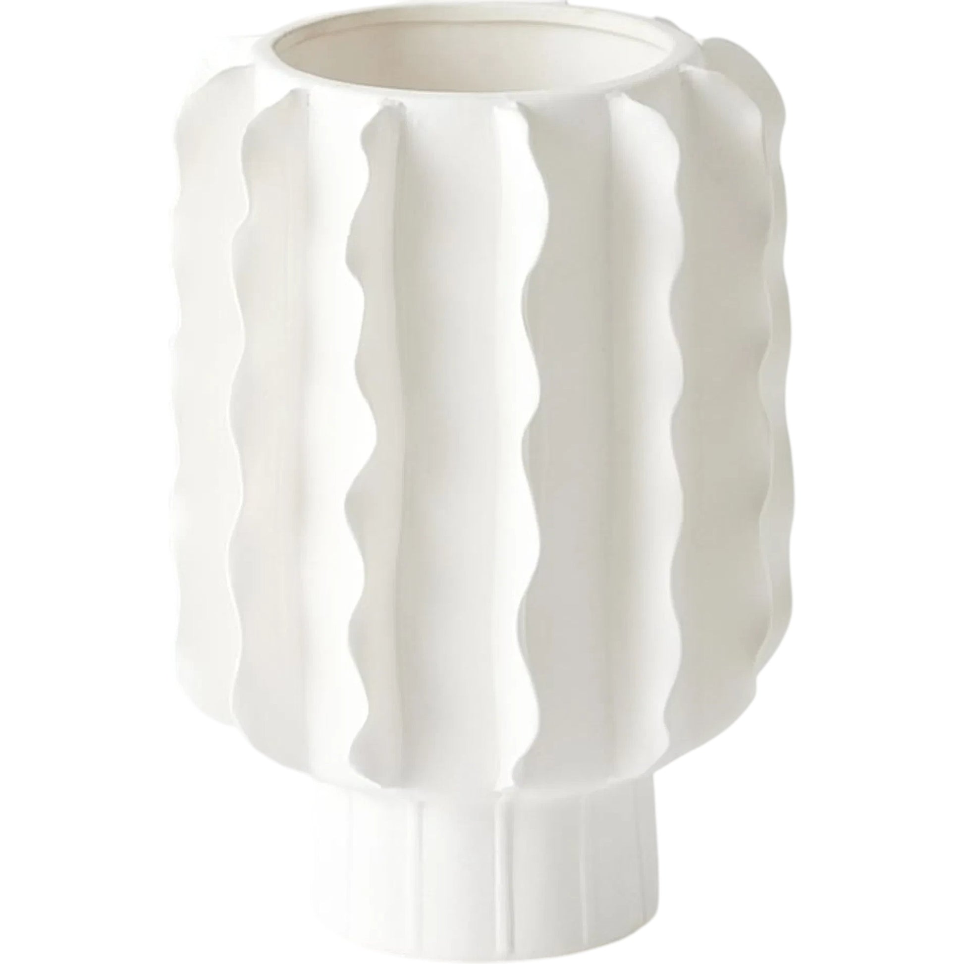 Frilled Bowl by Global Views in white and matte white. Made from unique in a modern style.