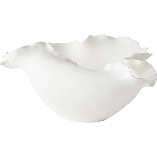Folios Wide Bowl by Global Views in matte white. Made from unique in a unique style.