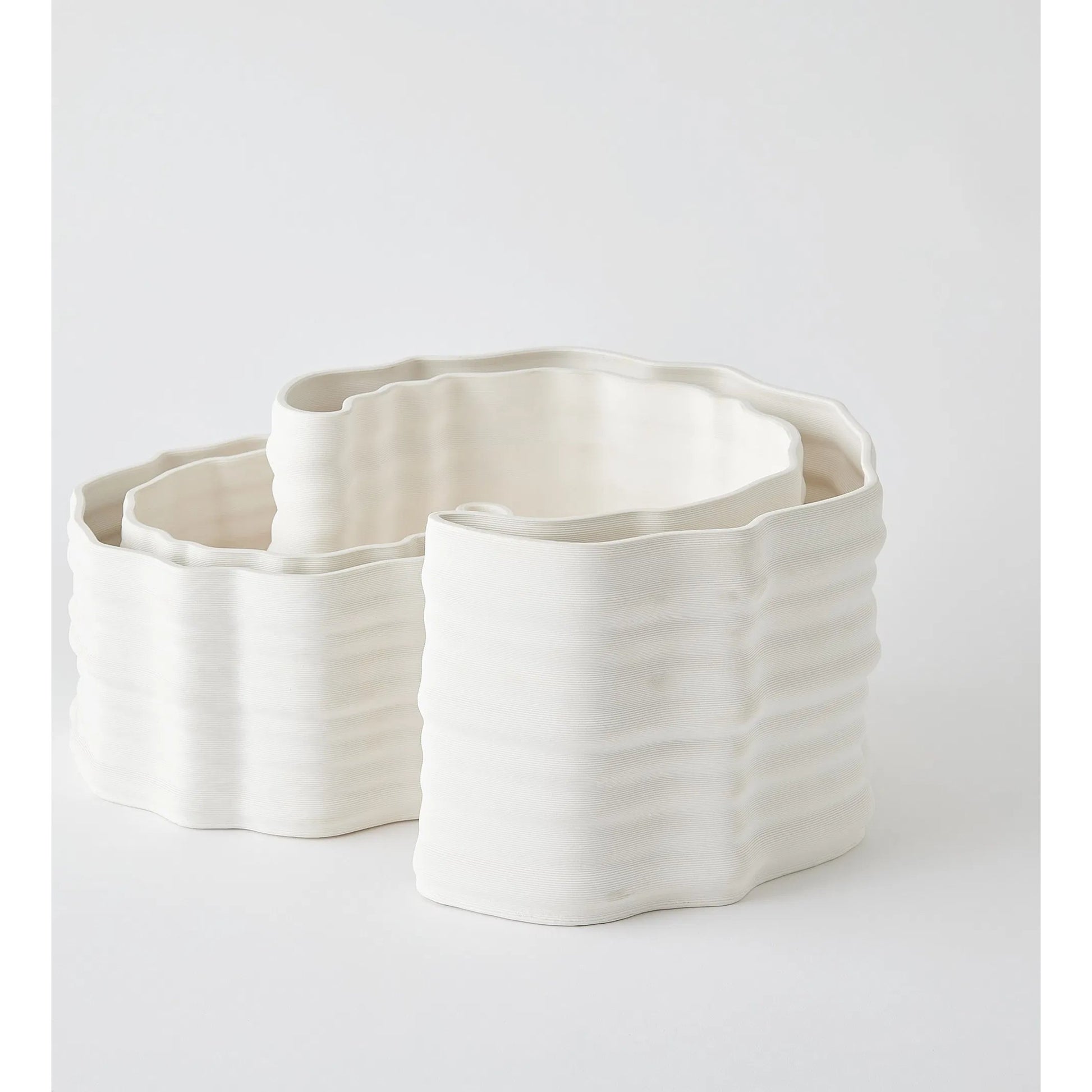 Crescent Printed Vase by Global Views in matte white. Made from unique in a modern style.