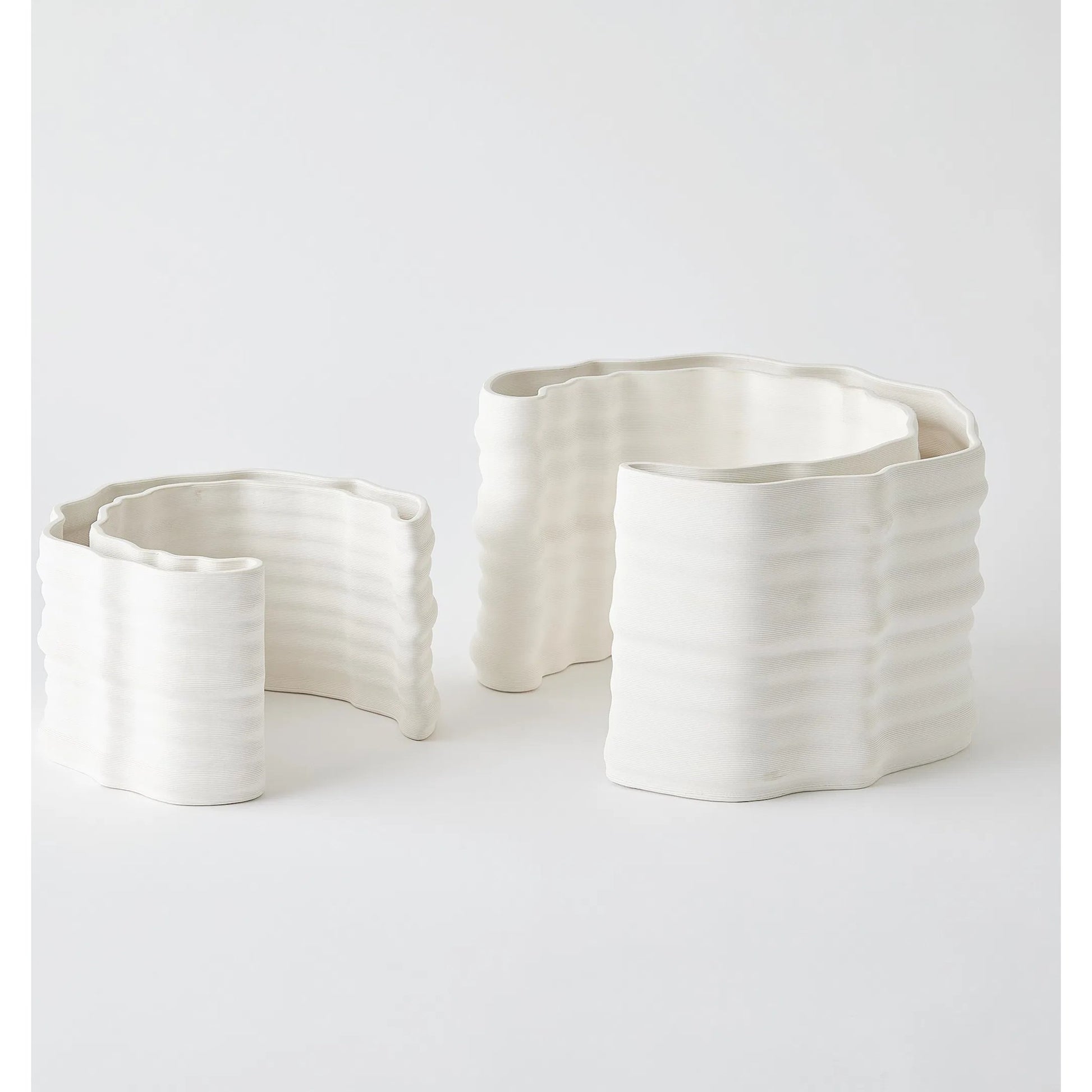 Crescent Printed Vase by Global Views in matte white. Made from unique in a modern style.